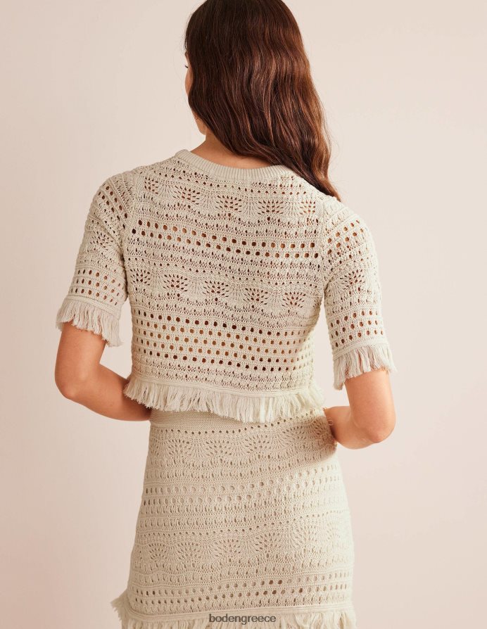 ζεστό ελεφαντόδοντο είδη ένδυσης cropped crochet t-shirt Boden γυναίκες 464PH8928