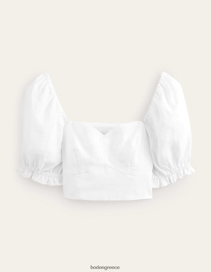 άσπρο είδη ένδυσης γλυκιά μου λινό cropped top Boden γυναίκες 464PH81637