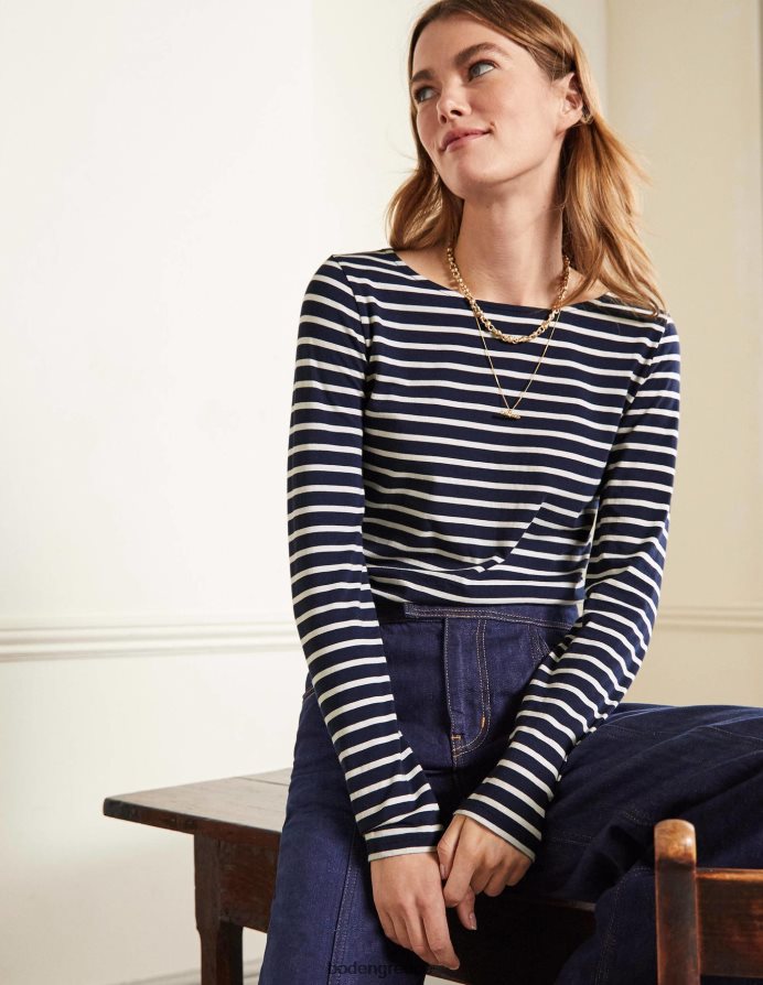 ναυτικό & ελεφαντόδοντο είδη ένδυσης ella μακρυμάνικο βρετονικό Boden γυναίκες 464PH8117