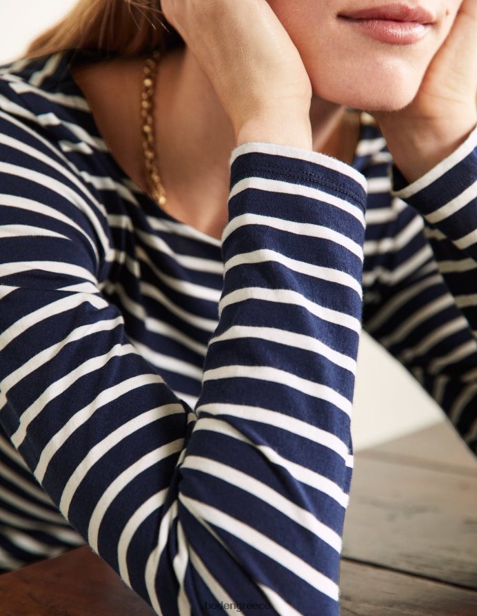 ναυτικό & ελεφαντόδοντο είδη ένδυσης ella μακρυμάνικο βρετονικό Boden γυναίκες 464PH8117