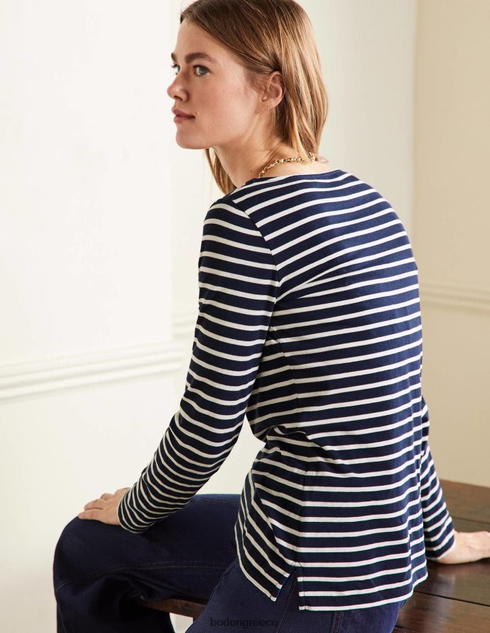 ναυτικό & ελεφαντόδοντο είδη ένδυσης ella μακρυμάνικο βρετονικό Boden γυναίκες 464PH8117