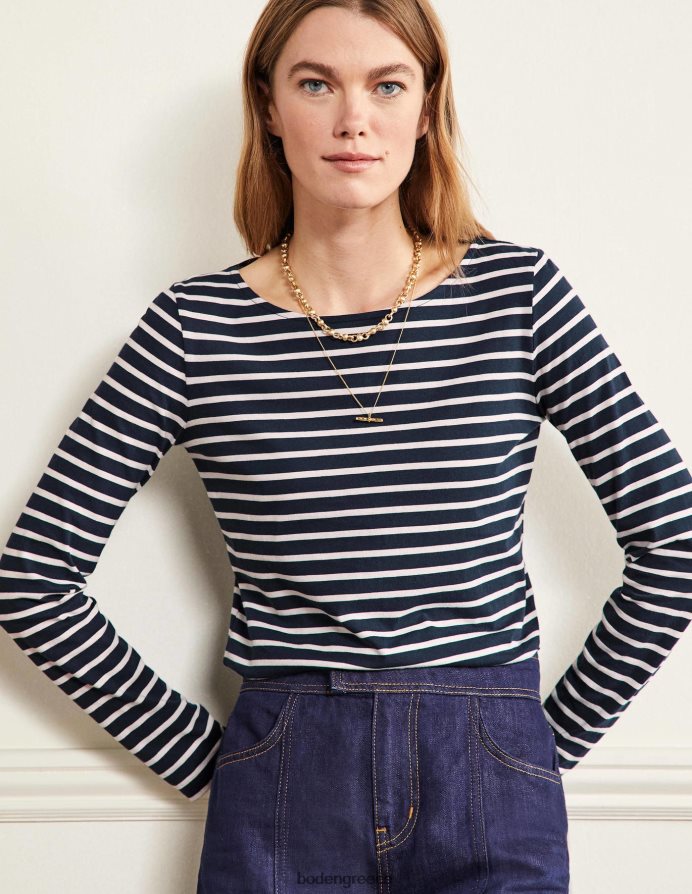 ναυτικό & ελεφαντόδοντο είδη ένδυσης ella μακρυμάνικο βρετονικό Boden γυναίκες 464PH8117