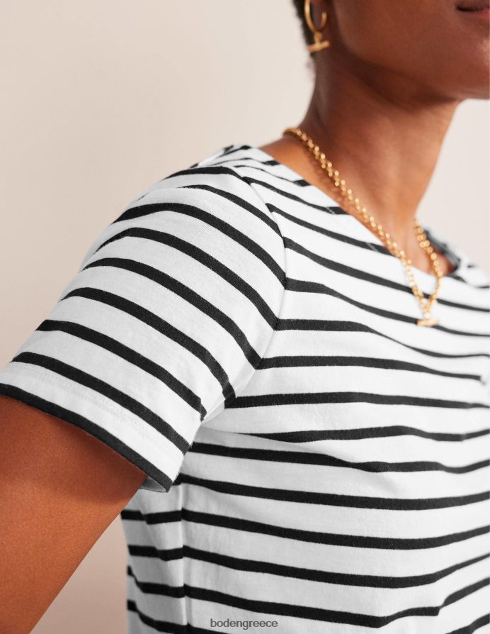 ιβουάρ & μαύρο είδη ένδυσης ella κοντομάνικο βρετονικό Boden γυναίκες 464PH8193