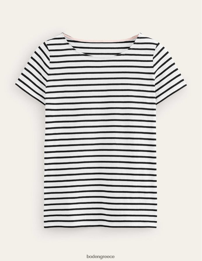 ιβουάρ & μαύρο είδη ένδυσης ella κοντομάνικο βρετονικό Boden γυναίκες 464PH8193