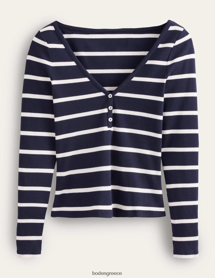 ναυτικό & ελεφαντόδοντο είδη ένδυσης μπλούζα με ραβδώσεις henley Boden γυναίκες 464PH81667
