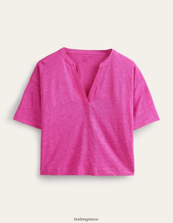 ροζ φλοξ είδη ένδυσης ανοιχτό λαιμό λινό henley Boden γυναίκες 464PH81672