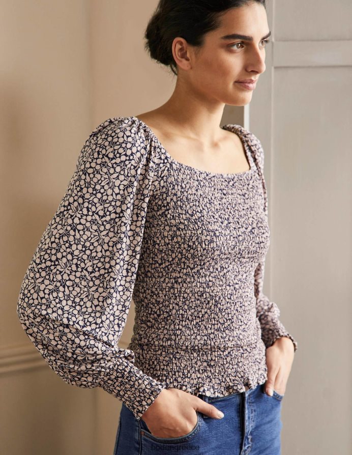 milkshake & κλαδάκι φλώρα είδη ένδυσης μπλούζα με smocked μπούστο Boden γυναίκες 464PH82415