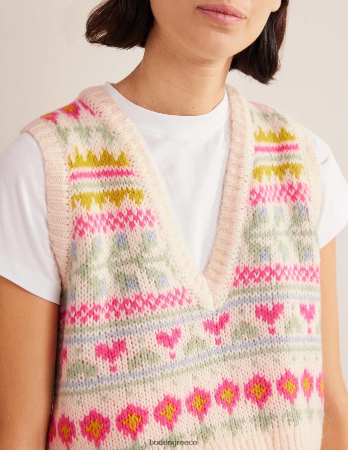 ιβουάρ & multi fairisle είδη ένδυσης αφράτη κομμένη δεξαμενή νησιών Boden γυναίκες 464PH82029