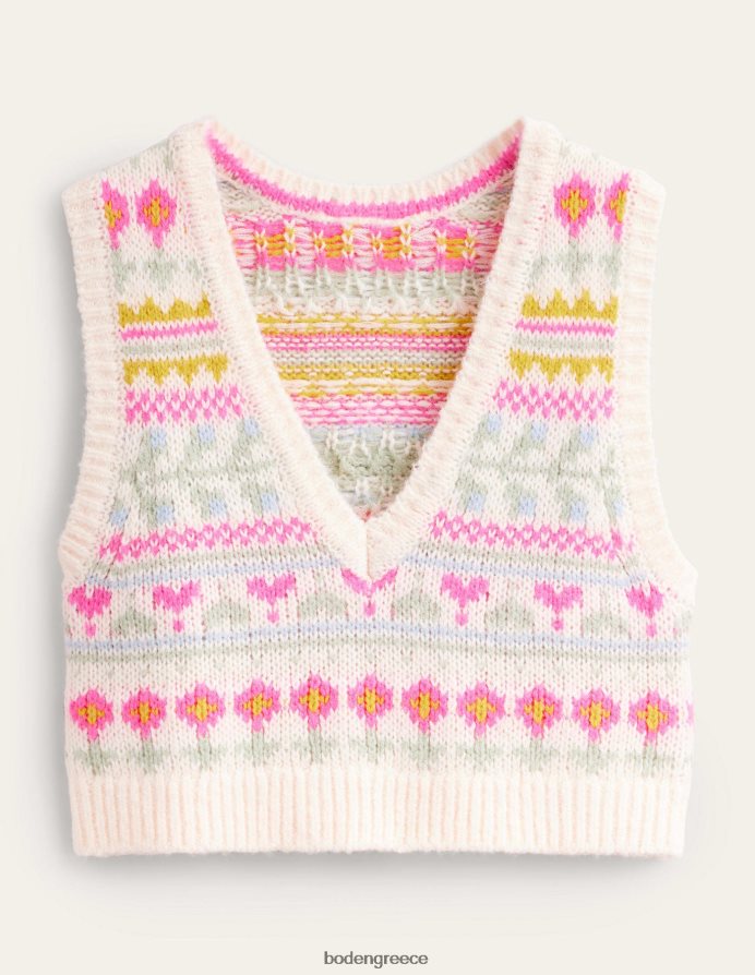 ιβουάρ & multi fairisle είδη ένδυσης αφράτη κομμένη δεξαμενή νησιών Boden γυναίκες 464PH82029