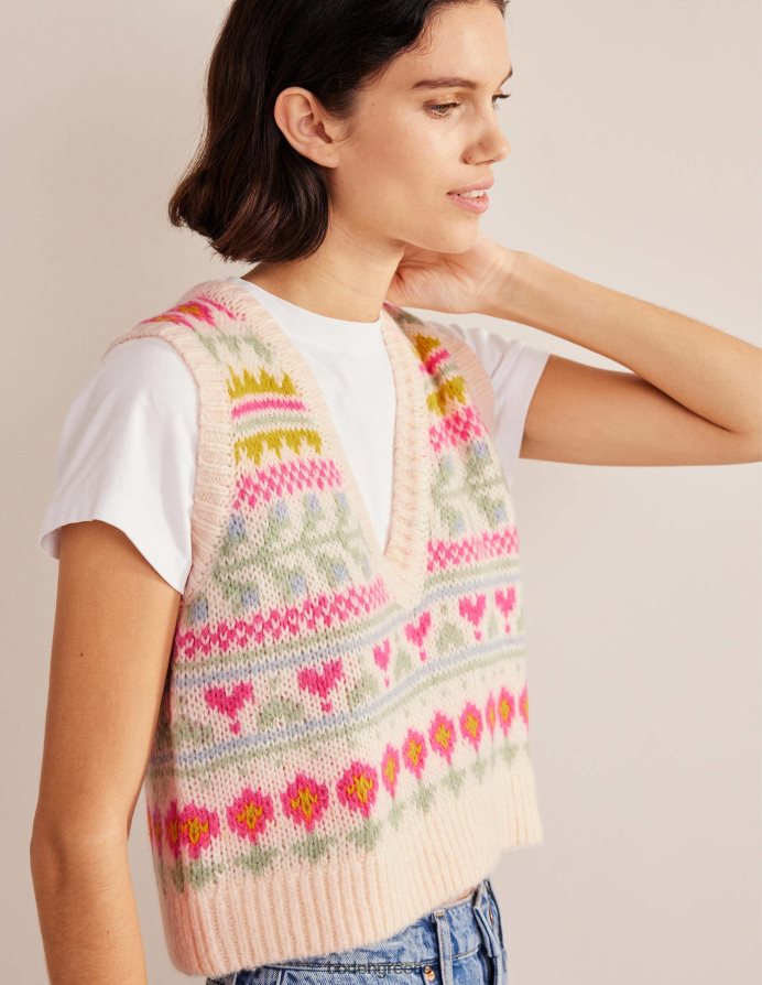 ιβουάρ & multi fairisle είδη ένδυσης αφράτη κομμένη δεξαμενή νησιών Boden γυναίκες 464PH82029