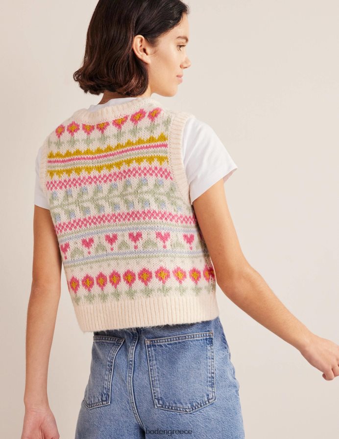 ιβουάρ & multi fairisle είδη ένδυσης αφράτη κομμένη δεξαμενή νησιών Boden γυναίκες 464PH82029