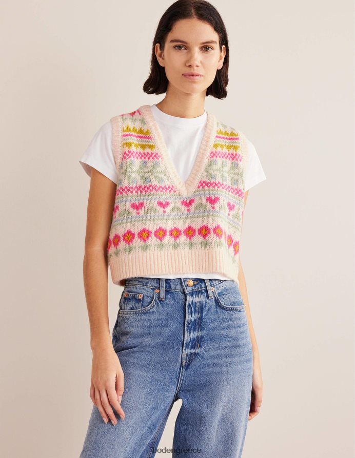 ιβουάρ & multi fairisle είδη ένδυσης αφράτη κομμένη δεξαμενή νησιών Boden γυναίκες 464PH82029