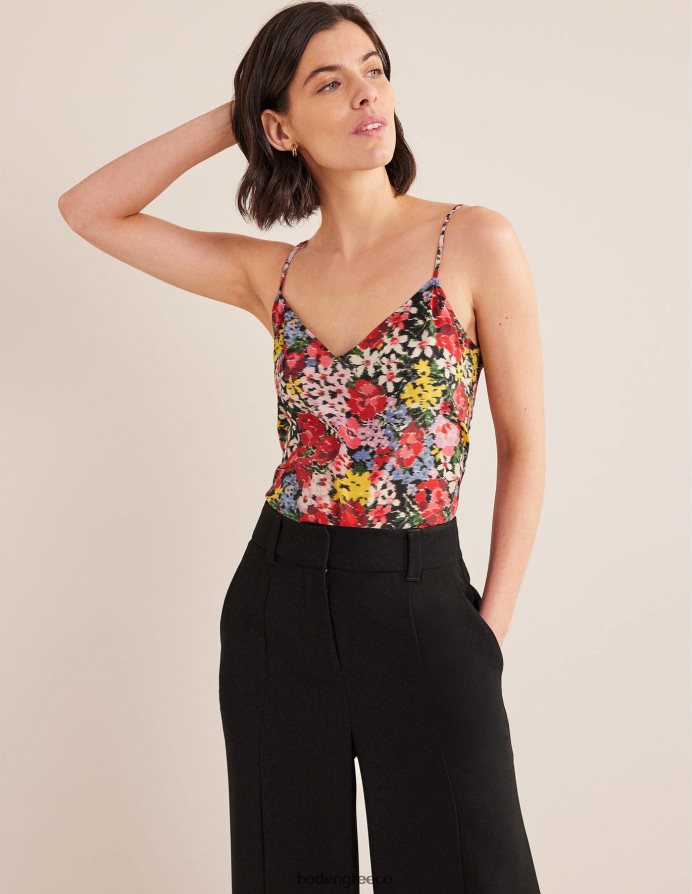 άνθιση multi & moire είδη ένδυσης μεταξωτό καμί τοπ Boden γυναίκες 464PH81776