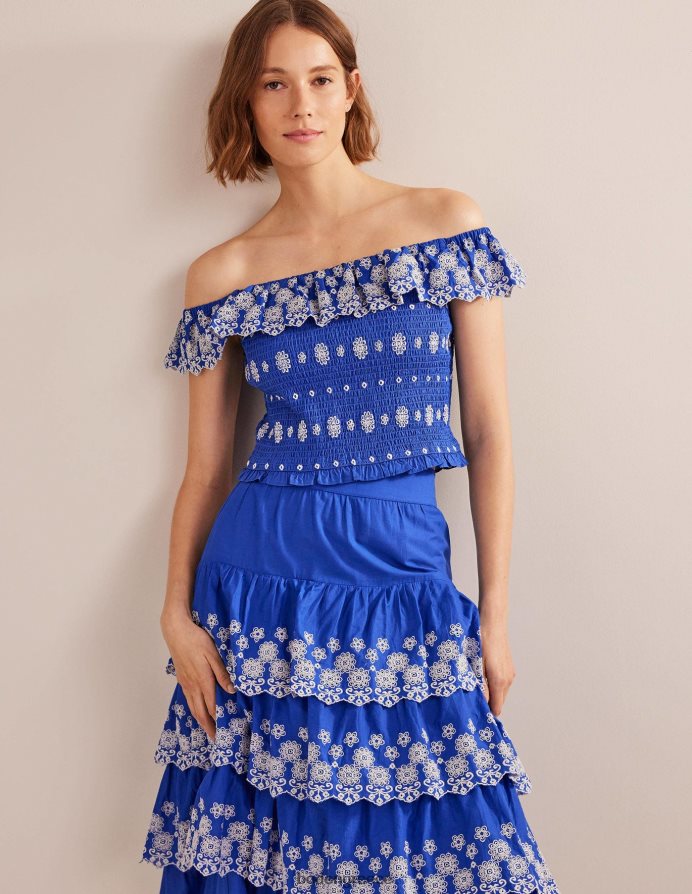 νησιώτικο ζαφείρι είδη ένδυσης μπλουζάκι off shoulder Boden γυναίκες 464PH81099