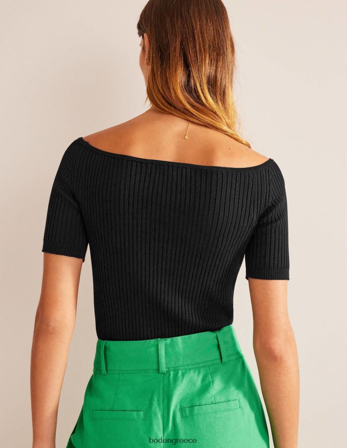 μαύρος είδη ένδυσης off shoulder rib top Boden γυναίκες 464PH81818