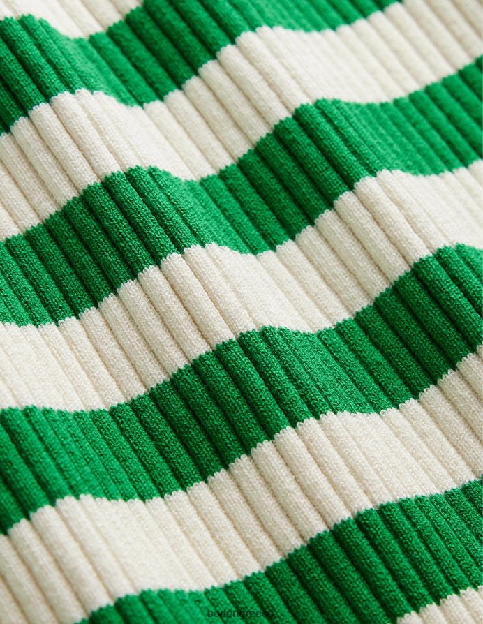 πλούσια σμαραγδένια και ιβουάρ ρίγα είδη ένδυσης off shoulder rib top Boden γυναίκες 464PH81843