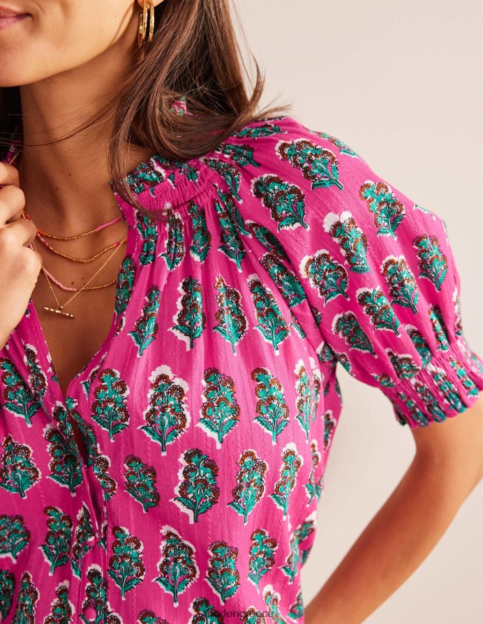 φεστιβάλ pink & artisan bloom είδη ένδυσης smocking λεπτομέρεια όμορφη κορυφή Boden γυναίκες 464PH82193