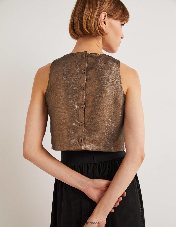 χάλκινο λούρεξ είδη ένδυσης scarlett cropped top Boden γυναίκες 464PH82012