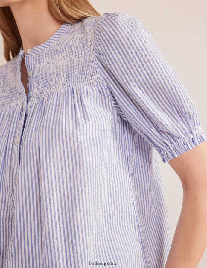 Προβηγκία & ελεφαντόδοντο μάντης είδη ένδυσης ρουφηξιά μανίκι seersucker popover Boden γυναίκες 464PH82268