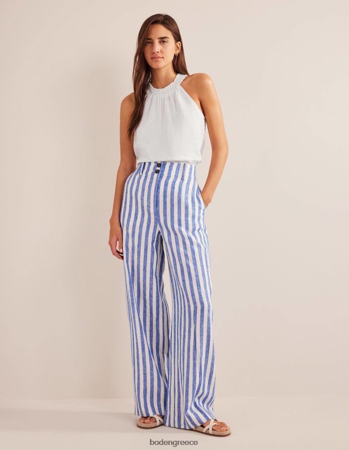 άσπρο είδη ένδυσης λινό smocked καπίστρι Boden γυναίκες 464PH81424