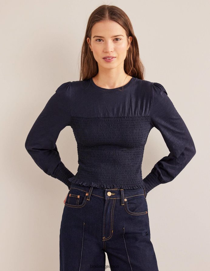 ΠΟΛΕΜΙΚΟ ΝΑΥΤΙΚΟ είδη ένδυσης smocked μπούστο βαμβακερό τοπ Boden γυναίκες 464PH81663