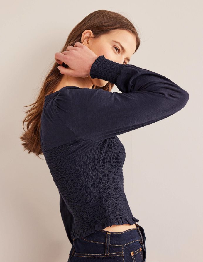 ΠΟΛΕΜΙΚΟ ΝΑΥΤΙΚΟ είδη ένδυσης smocked μπούστο βαμβακερό τοπ Boden γυναίκες 464PH81663