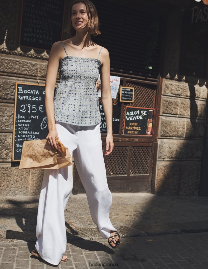 γαλάζιο του Αιγαίου & κλωνάρι ηλίανθου είδη ένδυσης smocked cami top Boden γυναίκες 464PH899