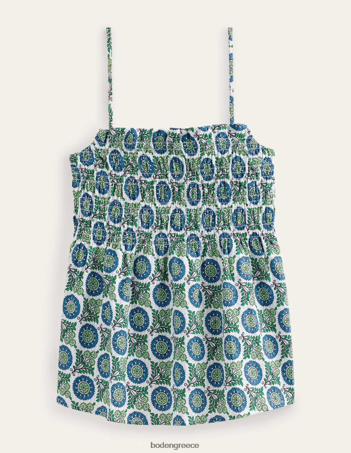 γαλάζιο του Αιγαίου & κλωνάρι ηλίανθου είδη ένδυσης smocked cami top Boden γυναίκες 464PH899
