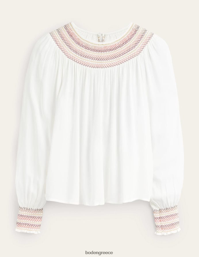 ελεφαντόδοντο είδη ένδυσης smocked crew λαιμόκοψη Boden γυναίκες 464PH81406