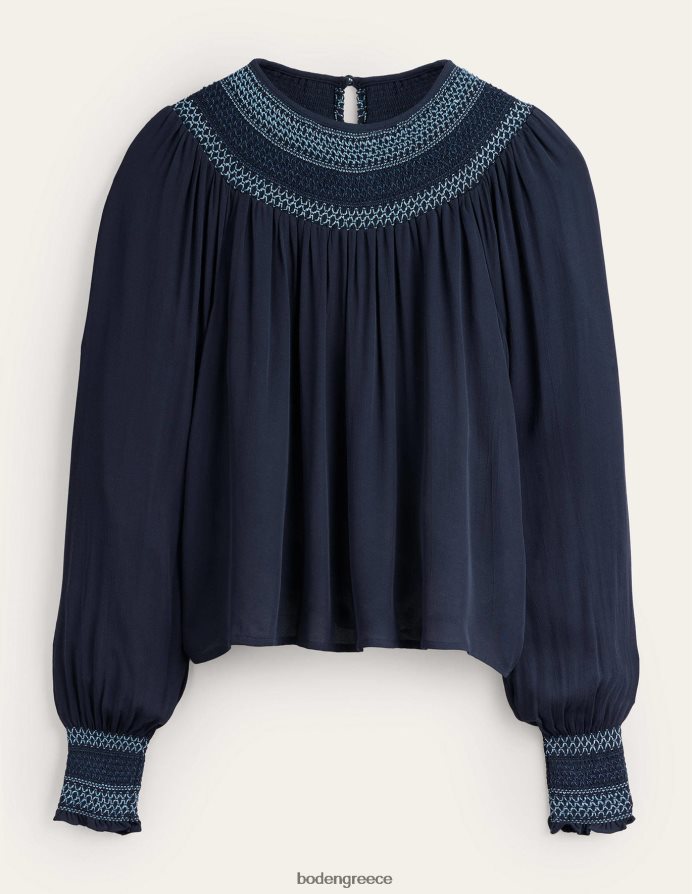 ΠΟΛΕΜΙΚΟ ΝΑΥΤΙΚΟ είδη ένδυσης smocked crew λαιμόκοψη Boden γυναίκες 464PH81706