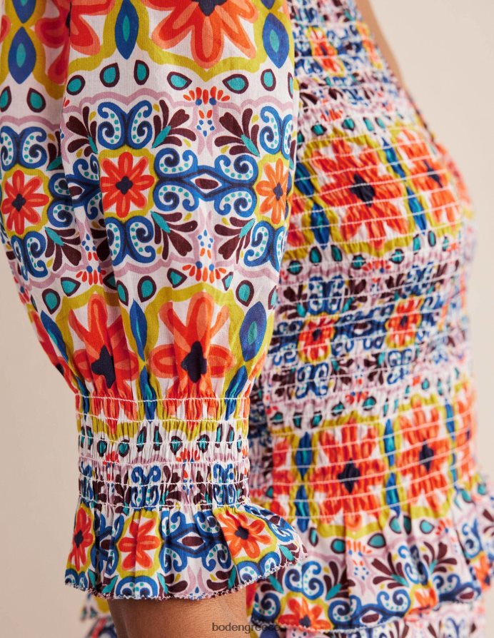 λωρίδα πολλαπλών & ταπισερί είδη ένδυσης smocked μπούστο crop top Boden γυναίκες 464PH81556