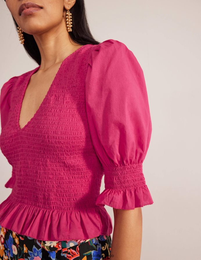 εικονικό ροζ είδη ένδυσης smocked μπούστο crop top Boden γυναίκες 464PH81881