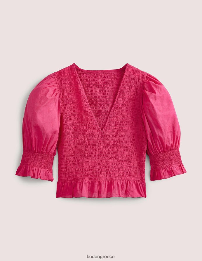εικονικό ροζ είδη ένδυσης smocked μπούστο crop top Boden γυναίκες 464PH81881