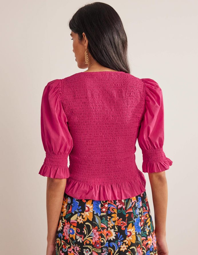 εικονικό ροζ είδη ένδυσης smocked μπούστο crop top Boden γυναίκες 464PH81881