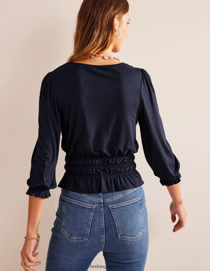 ΠΟΛΕΜΙΚΟ ΝΑΥΤΙΚΟ είδη ένδυσης smocked jersey peplum top Boden γυναίκες 464PH8103