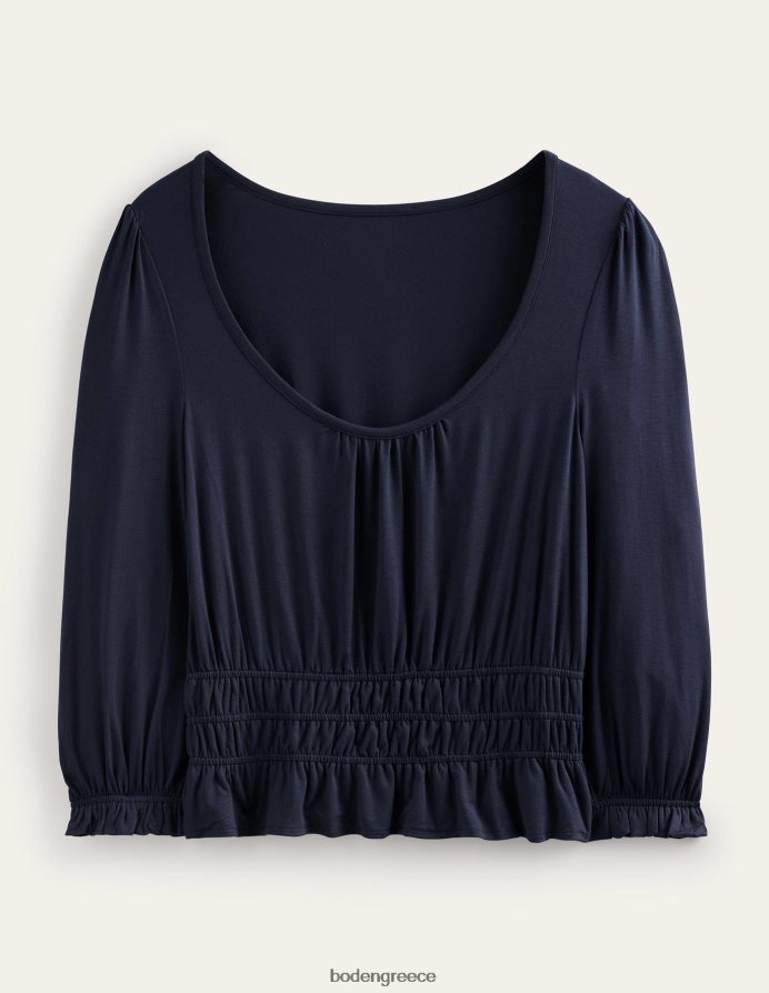ΠΟΛΕΜΙΚΟ ΝΑΥΤΙΚΟ είδη ένδυσης smocked jersey peplum top Boden γυναίκες 464PH8103