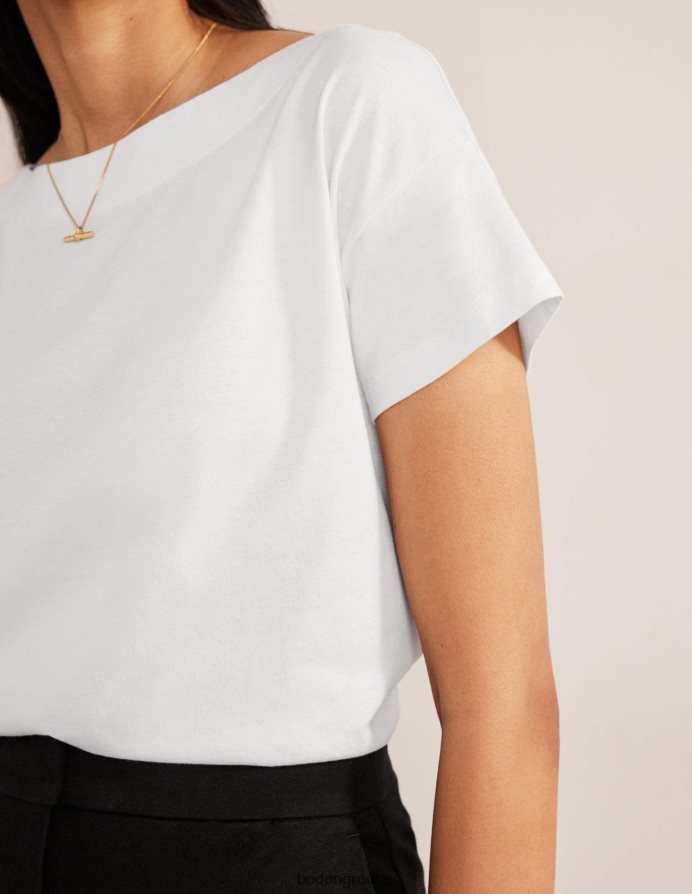 άσπρο είδη ένδυσης supersoft μπλουζάκι με λαιμόκοψη Boden γυναίκες 464PH8153