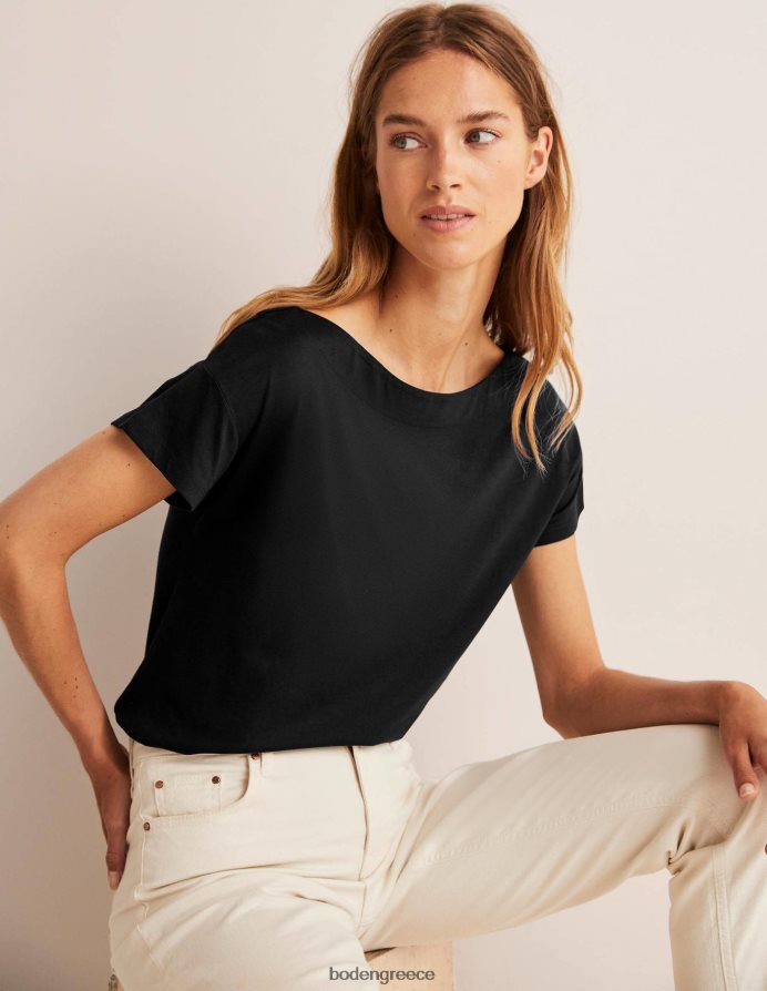 μαύρος είδη ένδυσης supersoft μπλουζάκι με λαιμόκοψη Boden γυναίκες 464PH8160