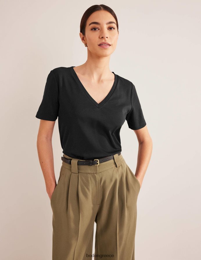 μαύρος είδη ένδυσης τέλειο t-shirt με λαιμόκοψη Boden γυναίκες 464PH82177