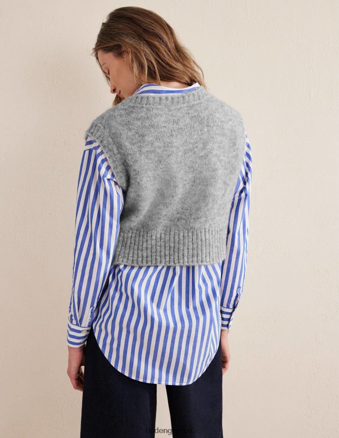 γκρι μελανζέ είδη ένδυσης αφράτο κομμένο φανελάκι με λαιμόκοψη v Boden γυναίκες 464PH81653