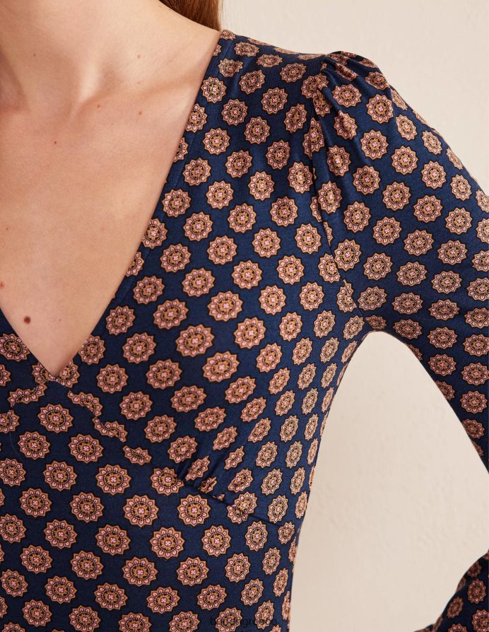 γαλλικό ναυτικό και ηλίανθος είδη ένδυσης Τοπ με λαιμόκοψη v Boden γυναίκες 464PH81709