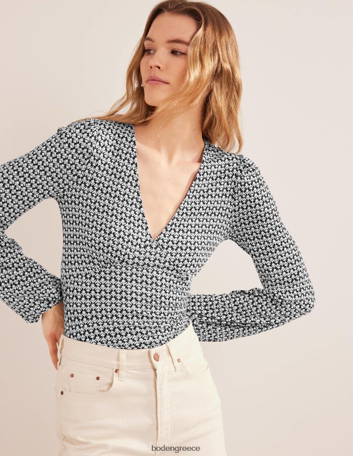 μαύρο & μπουμπούκι τουλίπας είδη ένδυσης Τοπ με λαιμόκοψη v Boden γυναίκες 464PH81850