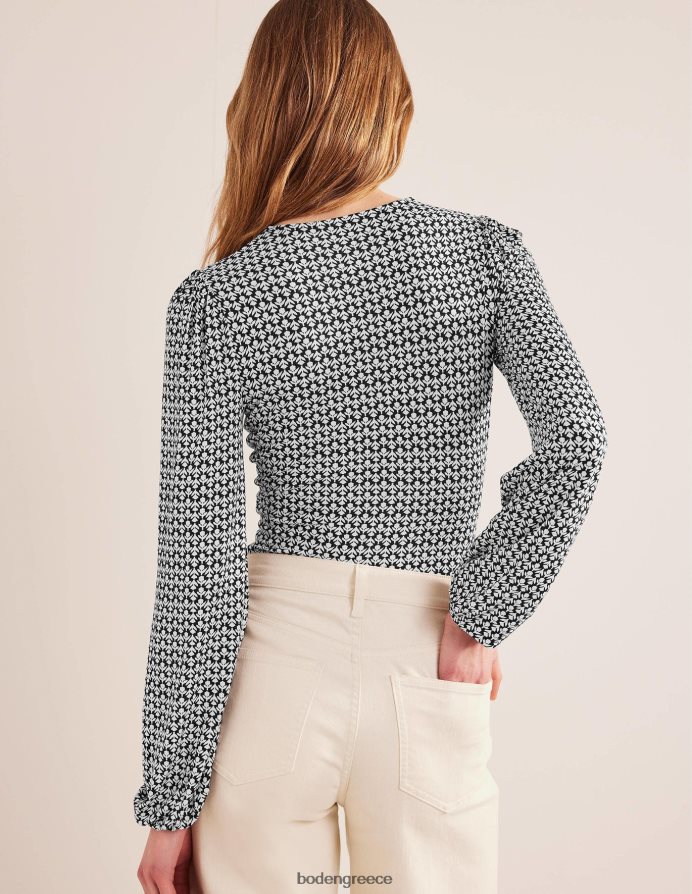 μαύρο & μπουμπούκι τουλίπας είδη ένδυσης Τοπ με λαιμόκοψη v Boden γυναίκες 464PH81850