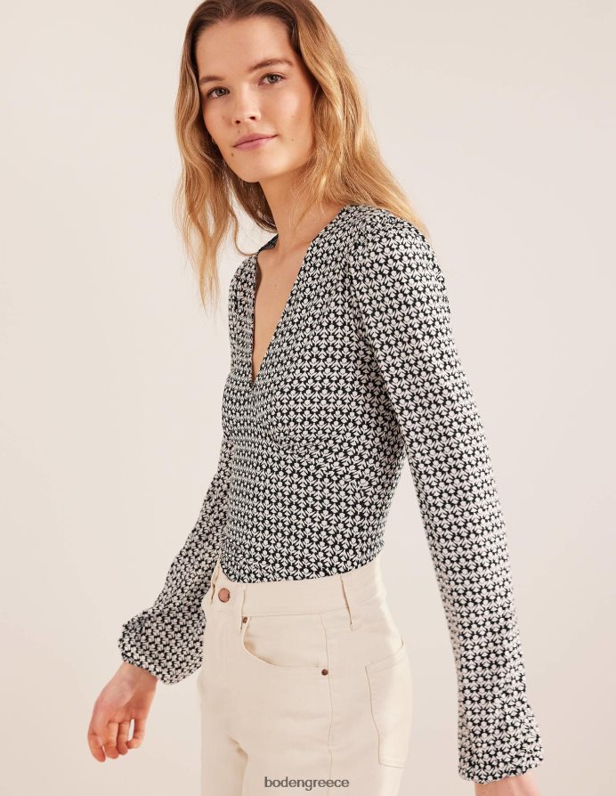 μαύρο & μπουμπούκι τουλίπας είδη ένδυσης Τοπ με λαιμόκοψη v Boden γυναίκες 464PH81850