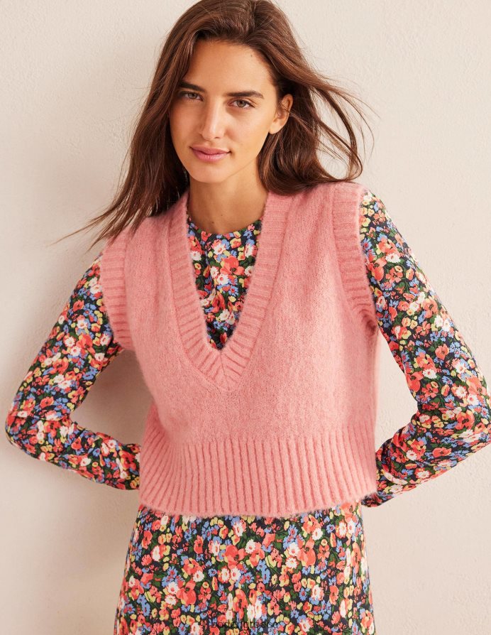 ροζ ντάλια είδη ένδυσης αφράτο κομμένο φανελάκι με λαιμόκοψη v Boden γυναίκες 464PH81953