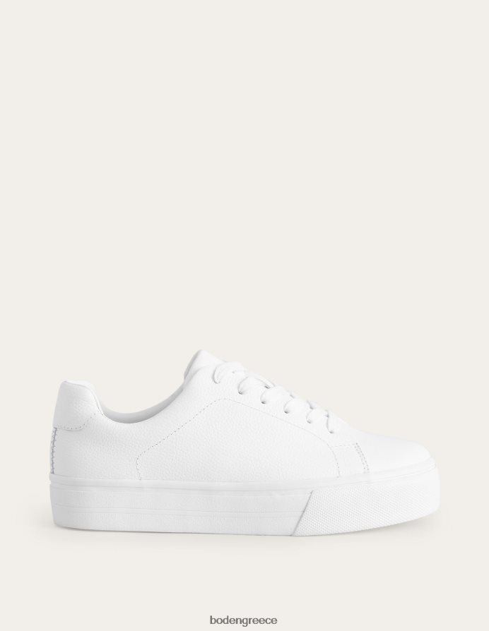 λευκό πτυσσόμενο δέρμα είδη υπόδησης επίπεδοι εκπαιδευτές Boden γυναίκες 464PH8686