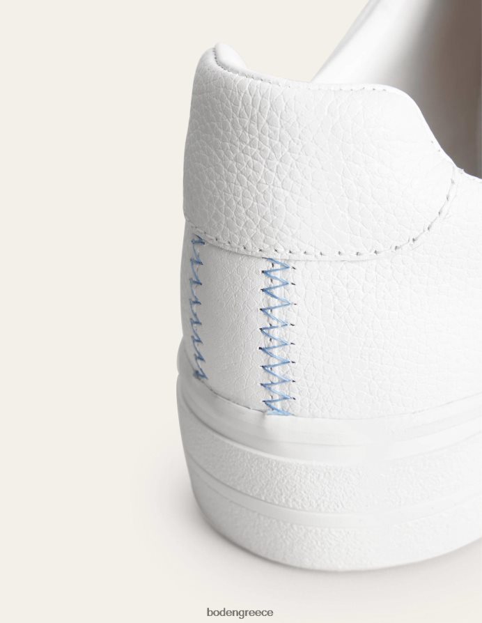 λευκό πτυσσόμενο δέρμα είδη υπόδησης επίπεδοι εκπαιδευτές Boden γυναίκες 464PH8686