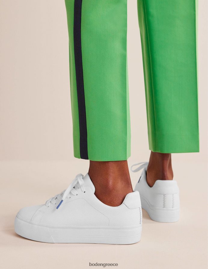 λευκό πτυσσόμενο δέρμα είδη υπόδησης επίπεδοι εκπαιδευτές Boden γυναίκες 464PH8686