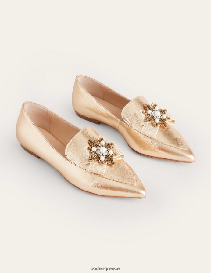 χρυσός είδη υπόδησης στολισμένα μυτερά loafers Boden γυναίκες 464PH82315