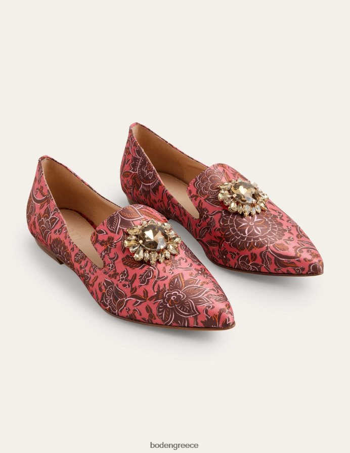 ξεβαμμένο τριαντάφυλλο λουλουδάτο ταπετσαρία είδη υπόδησης εμπριμέ στολισμένα loafers Boden γυναίκες 464PH82334